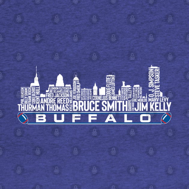 Buffalo Football Team All Time Legends, Buffalo Skyline by Legend Skyline